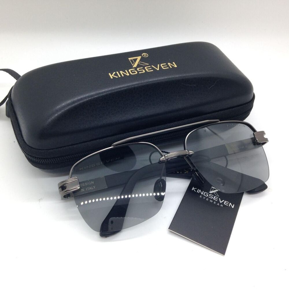 KINGSEVEN  Men's Black and Grey Sunglasses